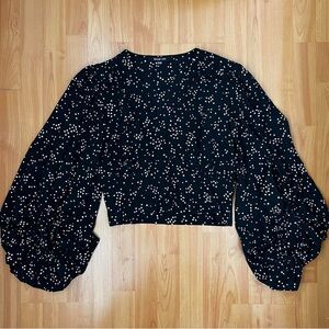 Elegant Black and White Polka Dott Top